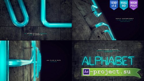 Videohive Neon Alphabet & Numbers - Project for After Effects
