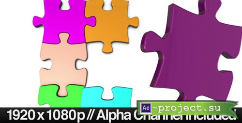 VideoHive Colorful Jigsaw Puzzle Coming Together  (Motion Graphics)