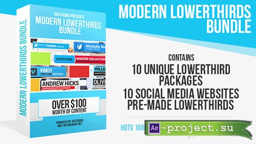 Videohive Modern Lower Thirds Bundle (10 in 1) - Project for After Effects