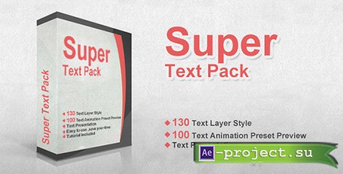 Videohive Super Text Pack - After Effects Preset