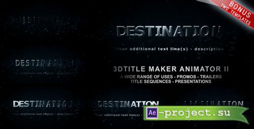 Videohive 3D Title Maker Animator II - Project for After Effects