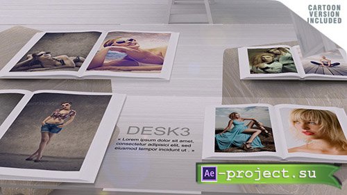 Videohive Desk Gallery with Cartoon version - Project for After Effects
