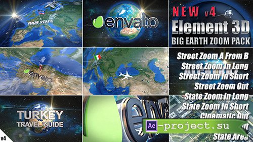 Videohive: Earth Zoom Pack - Project for After Effects