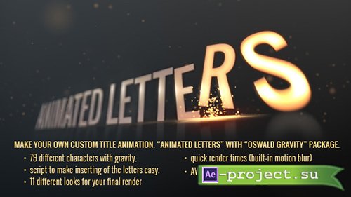 Videohive: Animated Letters - Oswald Gravity Package - Project for After Effects