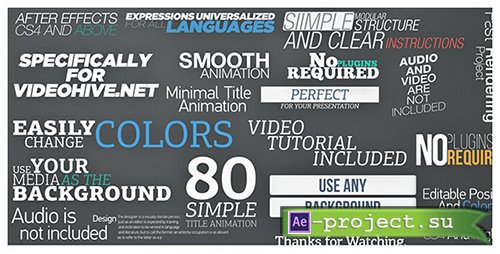 Videohive: 80 Simple Title Animations - Project for After Effects