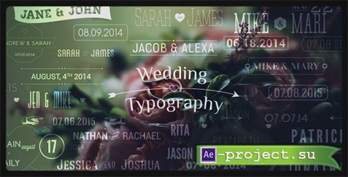 Videohive: Wedding Typography Titles  Dates and Names - Project for After Effects