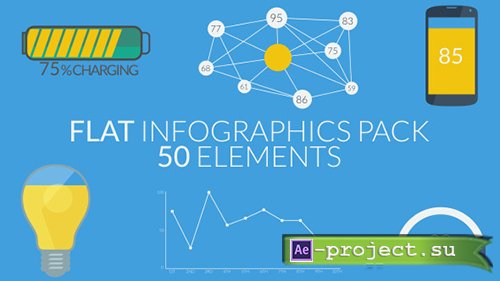 Videohive: Flat Infographics Pack (50 Elements) - Project for After Effects