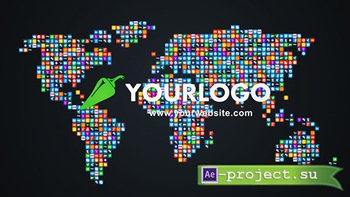 Videohive: Social World-Map - Project for After Effects