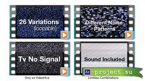 Videohive: TV Noise - No Signal Bundle - Motion Graphics