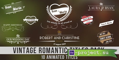 Videohive: Vintage Romantic Titles Pack- Project for After Effects