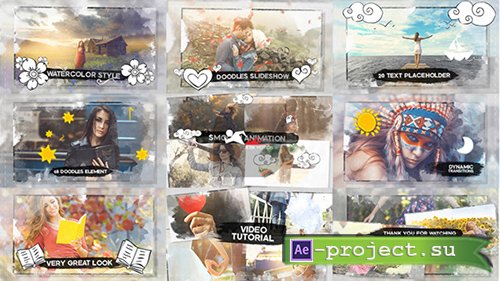 Videohive: Watercolor & Doodles SlideShow - Project for After Effects 