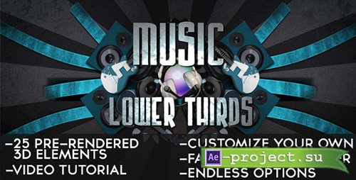 Videohive: Music Lower Thirds  - Project for After Effects 