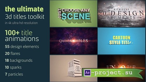 Videohive: Ultimate 3D Titles Toolkit- Project for After Effects
