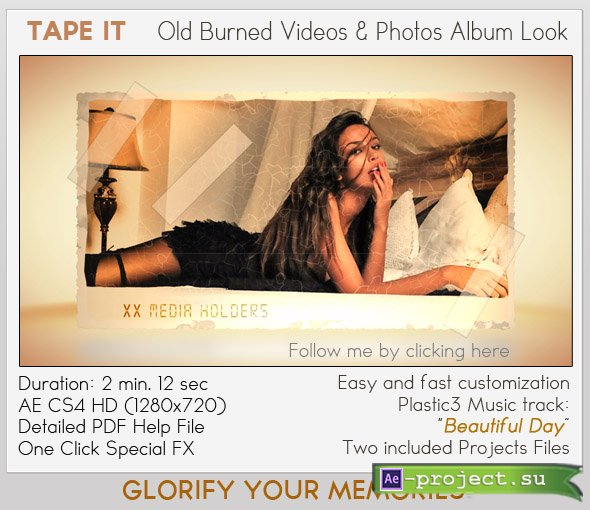 Videohive: Tape It Old Burned Photo Look - Project for After Effects 