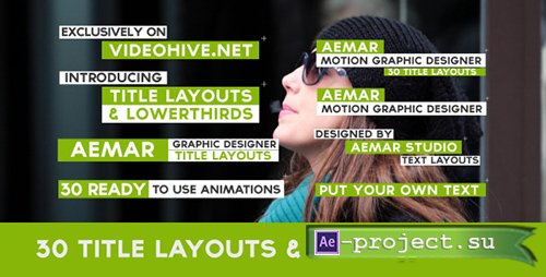 Videohive: 30 Text Layouts & Lower Thirds - Project for After Effects
