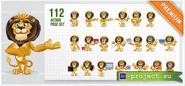 Cute Lion Cartoon Character ULTIMATE PACK