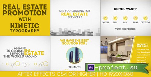 Videohive: Real Estate Promotion With Kinetic Typography - Project for After Effects