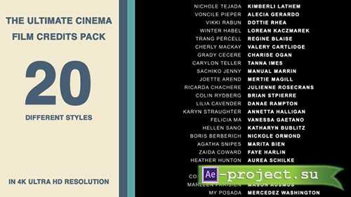 Videohive: 20 Cinema Film Credits Pack - Project for After Effects 