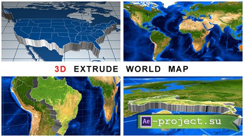 Videohive: 3D Extrude World Map - Project for After Effects 