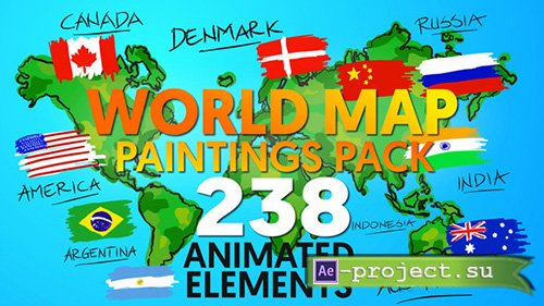 Videohive: World Map Paintings Pack - Project for After Effects