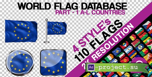 Videohive: 2K World Flag Database Part-1 - Project for After Effects 