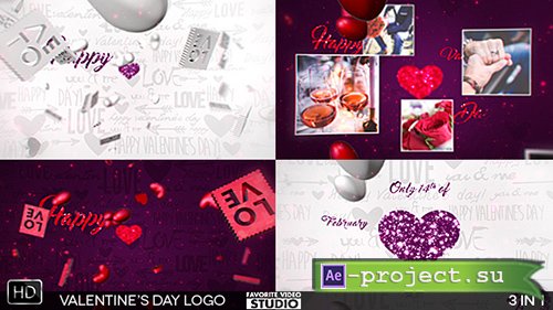 Videohive: Valentine's Day Logo 3in1 - Project for After Effects 