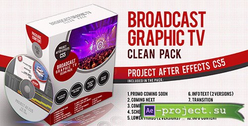 Videohive: Broadcast Graphic Tv Clean Pack - Project for After Effects