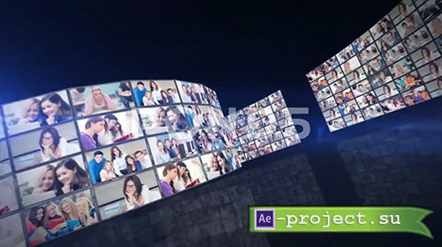 Pond5: 3D Video Wall - Project for After Effects 