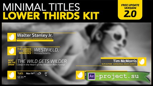 Videohive: Minimal Titles Lower Thirds Kit - Project for After Effects 