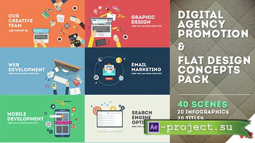 Videohive: Digital Agency Promotion - Flat Design Concepts - Project for After Effects 