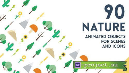 Videohive: 90 Animated Nature Elements - Project for After Effects 