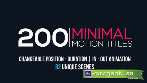 Videohive: Minimal Motion Titles Pack - Project for After Effects 