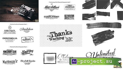 Videohive: 70 Grunge Titles & Logo Pack, Brush Toolkit - Project for After Effects