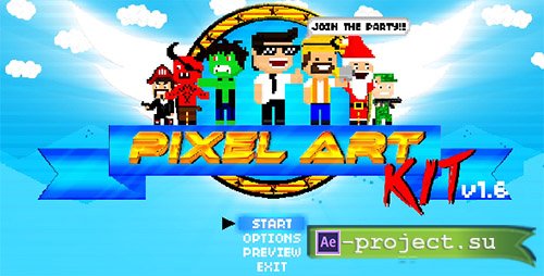 Videohive: Pixel Art Kit V1.6 - Project for After Effects 