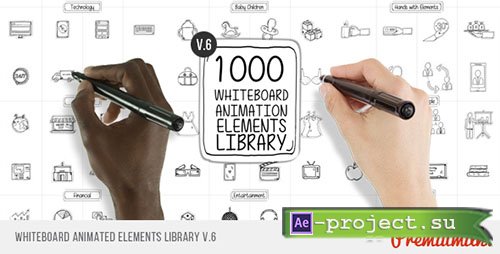 Videohive: Whiteboard Animated Elements Library V6 - Project for After Effects 