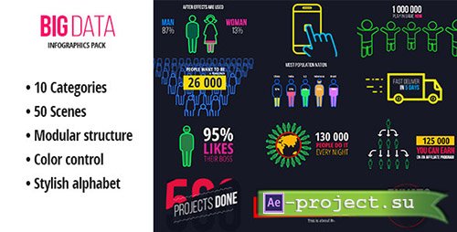 Videohive: BigData - Ultimate Infographics Pack - Project for After Effects 