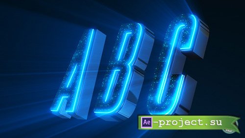 Videohive: Alphabet 3D Neon LED - Abc And Social Media Icons - Project for After Effects 