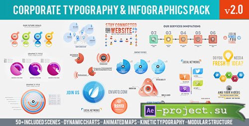 Videohive: Corporate Typography & Infographics Pack - Project for After Effects 