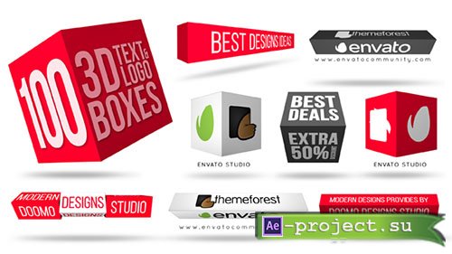 Videohive: 3D Text & Logo Boxes - Project for After Effects 