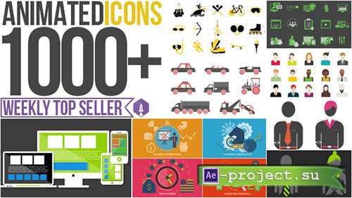 Videohive: Animated Icons 1000+ - Project for After Effects 