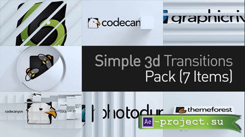 Videohive: 3D Simple Transitions Pack - Project for After Effects 