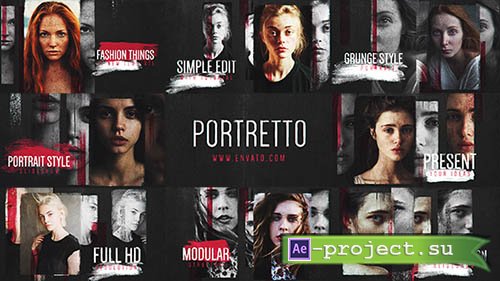 Videohive: Portretto // Grunge Slideshow - Project for After Effects
