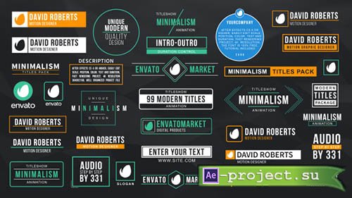 Videohive: Minimal Titles & Lower Thirds - Project for After Effects 