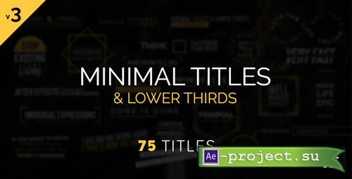 Videohive: Minimal Titles & Lower Thirds 17156267 - Project for After Effects 