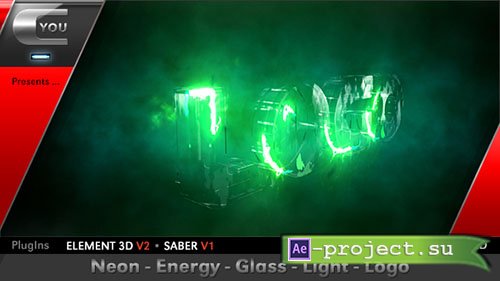 Videohive: Neon Energy Glass Light Logo - Project for After Effects 
