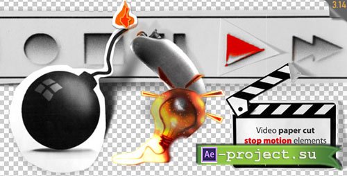 Videohive: Stop Motion Video Paper Cut Elements - Motion Graphics 