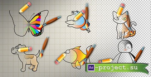 Videohive: Animal Cartoon Paint - Project for After Effects