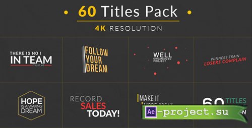Videohive: 60 Titles Pack - Project for After Effects 