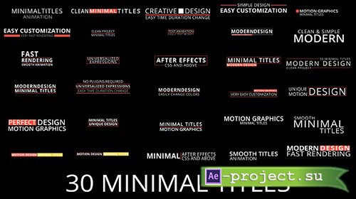 Videohive: Minimal Titles 17813640 - Project for After Effects 