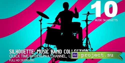 Videohive Music Band Collection 10 (sillhouettes) 714857 - Motion Graphics